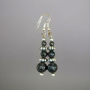 Black Hematite Magnetic Earrings - Healing Chakra - Balance - Silver Tone